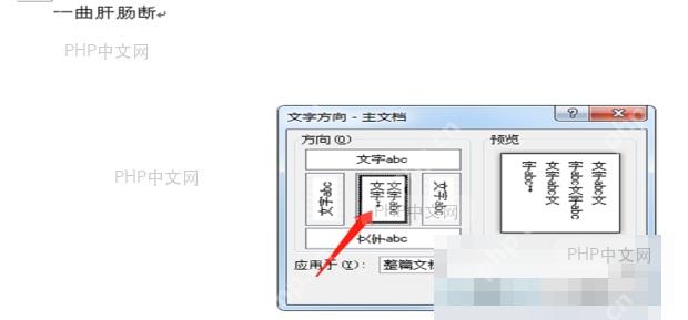 Word表格打开文字方向设置