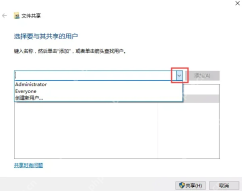 Win10 文件共享向导选择要共享的用户或 Everyone