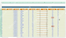 Excel 表格中数值列有几处高值被标出,服务于回表核对异常记录步骤