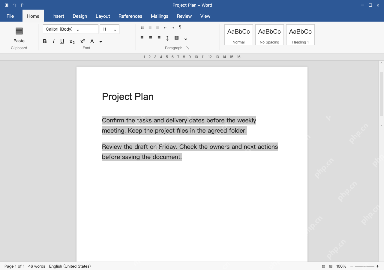 模拟 Microsoft Word完整窗口:先分标题和正文,只选要统一的文字