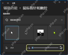 Windows 11 鼠标指针大小滑块