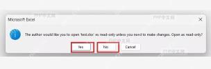 Excel 打开文件时提示是否以 read-only 方式打开