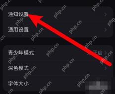 小红书设置页通知设置入口，用于关闭私信通知