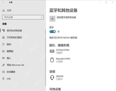 Windows 10 蓝牙设备列表里鼠标显示已连接