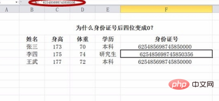 Was soll ich tun, wenn sich die letzten vier Ziffern des in der Excel-Tabelle eingegebenen Personalausweises auf 0000 ändern?