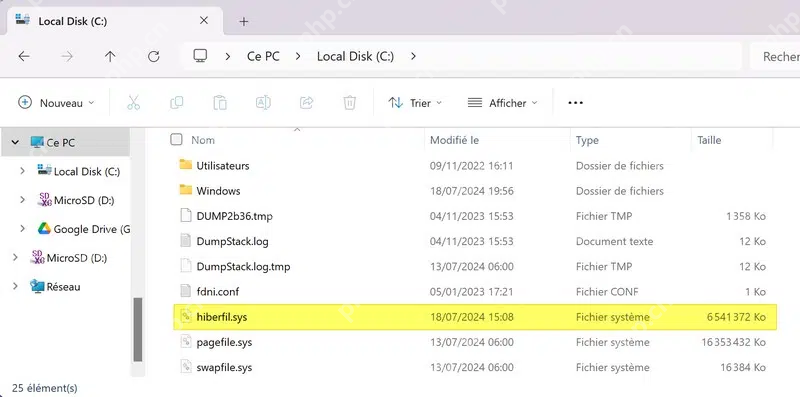 win11休眠文件在哪里_win11休眠文件存放位置介绍 - php中文网