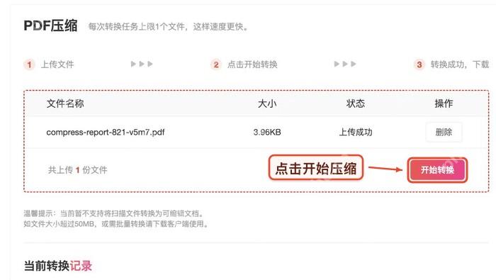 开始压缩PDF