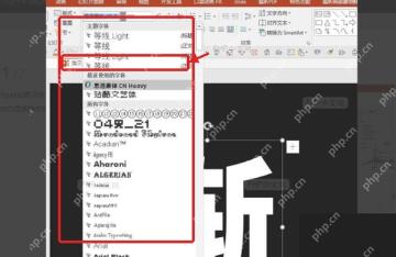 PowerPoint字体列表中为封面标题选择粗体字形