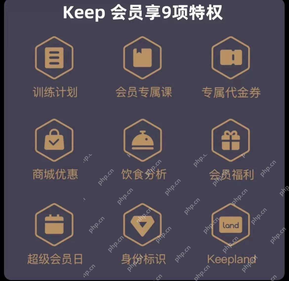 Keep会员九项权益说明_Keep开通会员有什么用_Keep会员权益使用说明 - php中文网