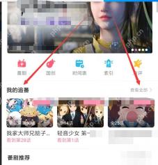 哔哩哔哩追番页面里的我的追番查看全部入口