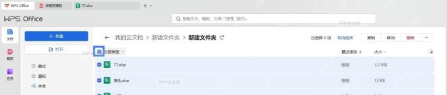 WPS 文件列表全选状态