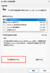 Win11 磁盘清理窗口中的清理系统文件按钮