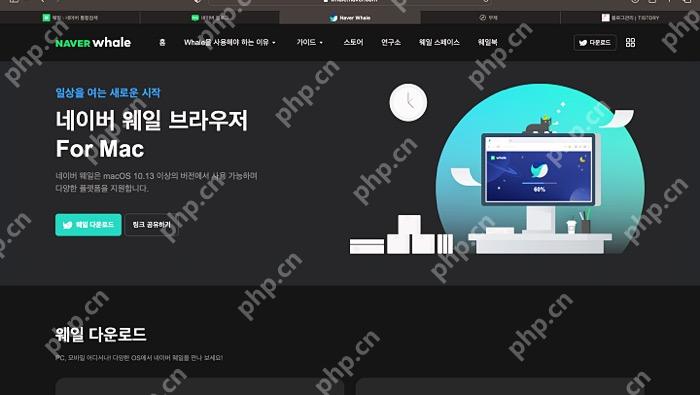 Naver Whale电脑端官方下载页面