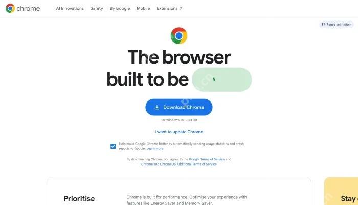 Chrome 官方下载页面真实界面