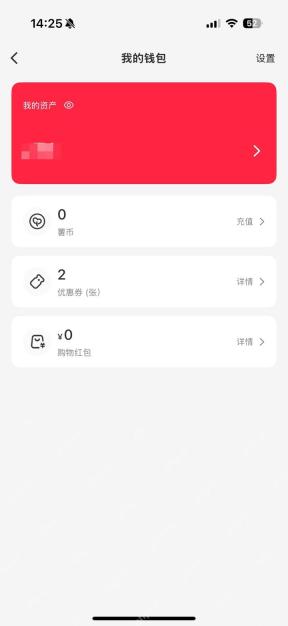 小红书我的钱包页面右上角设置