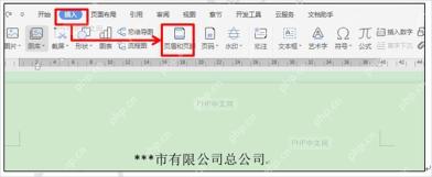 WPS 文字插入选项卡中的文本框入口用于输入红头标题
