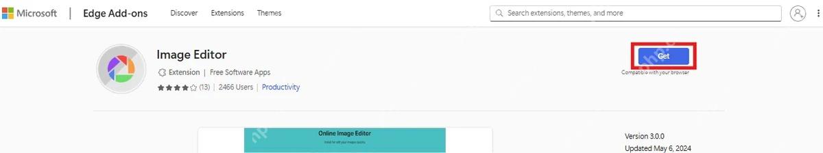 Microsoft Edge扩展详情页的获取按钮