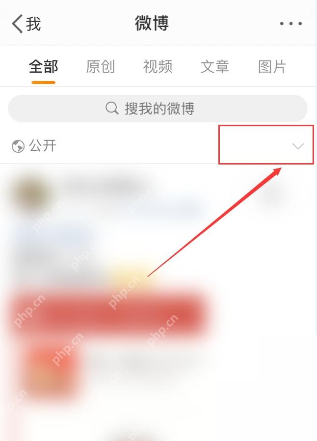 微博列表里单条微博右上角的小箭头