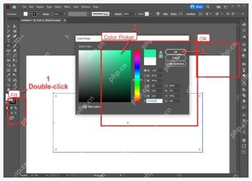 Illustrator 双击 Fill 后打开 Color Picker 选择填充颜色