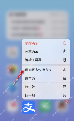 iPhone长按支付宝进入收付款入口