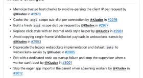 Uvicorn 0.50.0 发布记录列出 websockets-sansio 自动选择变化