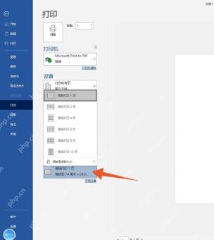 Word 打印界面设置缩放到纸张大小