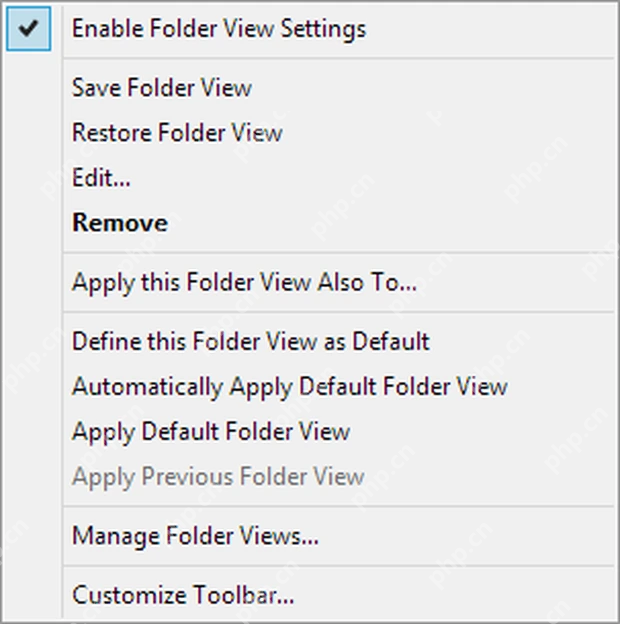 XYplorer Folder View Settings 菜单