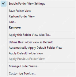 XYplorer Folder View Settings 菜单