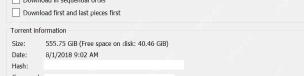 qBittorrent 添加任务窗口显示 Size 和 Free space on disk 磁盘剩余空间提示