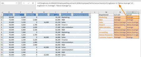 Excel 公式栏显示使用 LET 定义 AvgScore 变量后的简化公式