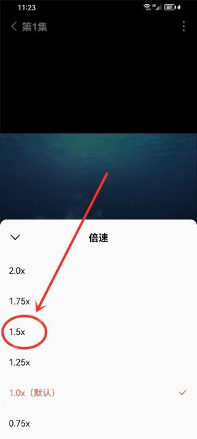 红果短剧倍速档位列表和当前选择