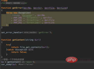 How to use try/catch in php7