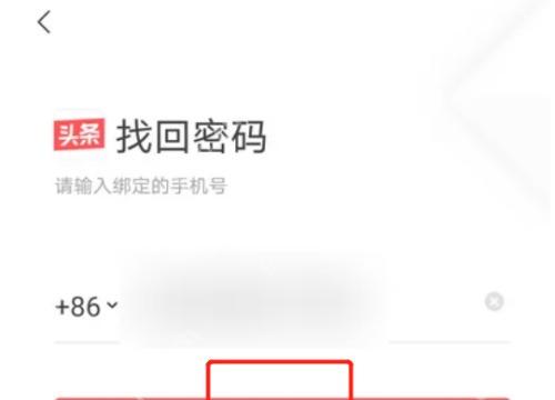 今日头条找回密码手机号验证页面
