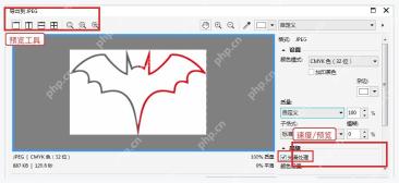CorelDRAW JPG 导出预览窗口中的平滑和质量设置