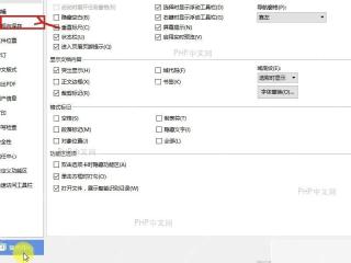 WPS 选项窗口左侧视图栏目,用于查找智能目录显示设置