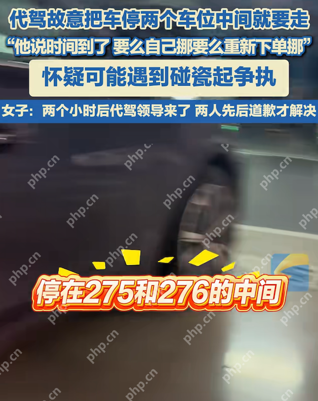 成都一代驾司机停车占用两车位,女车主恐有诈起争执 - php中文网