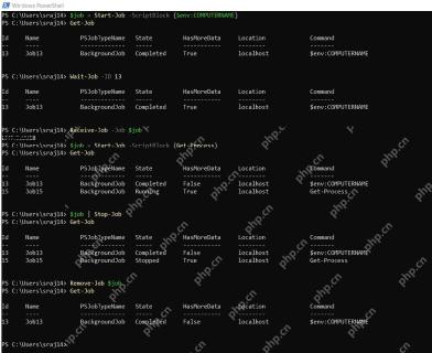 PowerShell 使用 Get-Job 和 Wait-Job 查看后台任务状态