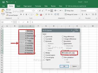 Excel 工作表中选中包含隐藏行的源数据区域，准备仅复制可见单元格