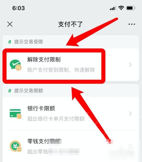 微信支付不了页面解除支付限制入口