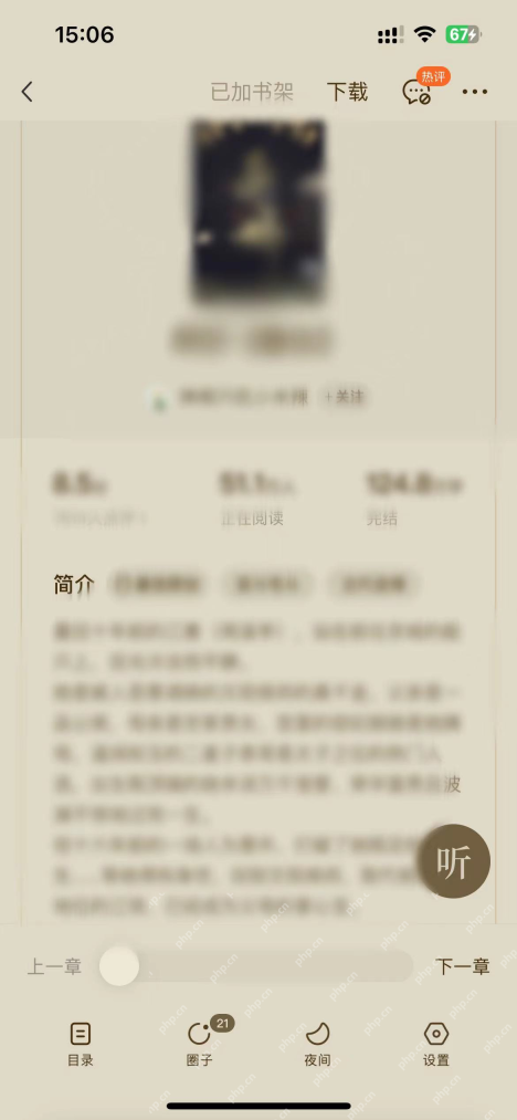 小说页面的听书入口_番茄免费小说听书时怎么显示文字_番茄免费小说听读同步显示设置指南 - php中文网