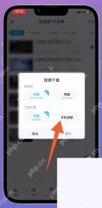 百度网盘 App 下载面板中的视频画质和保存位置
