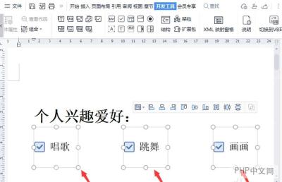 WPS 文字插入复选框控件