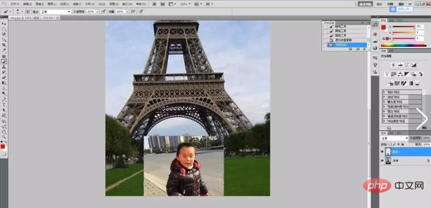 How to merge two photos in ps