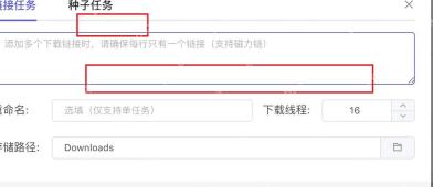 Motrix Windows 新建任务窗口红框标出浏览器传入下载链接后的任务创建界面