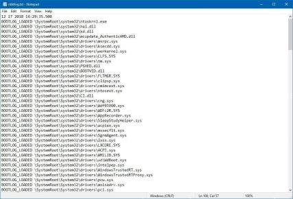 Win11 启动日志文件 ntbtlog.txt 中列出的驱动加载信息