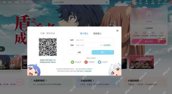 哔哩哔哩登录框中的微信登录入口