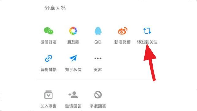 知乎分享面板里的微信好友和复制链接入口