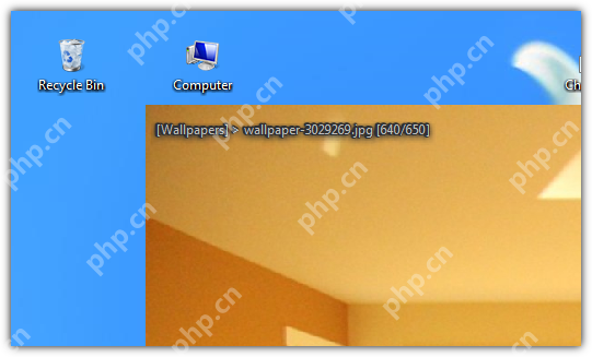 旧版 Honeyview 在 Windows 桌面上以无上下工具栏的方式显示图片,图片上沿仍可看到文件名提示
