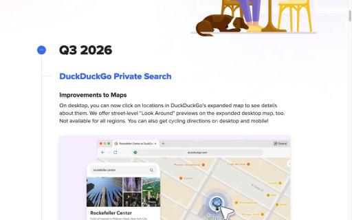 查看官方更新页面对应的DuckDuckGo真实界面