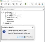 VMware Workstation 移除虚拟机库提示不会从磁盘删除虚拟机文件